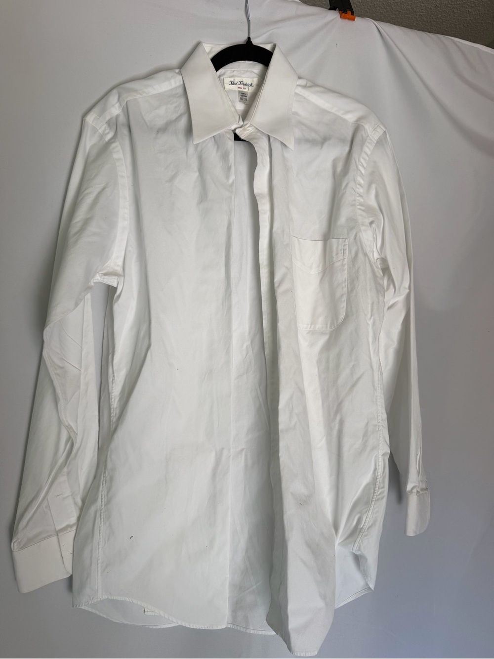 Paul Fredrick White Men's Dress Shirt with Point Collar